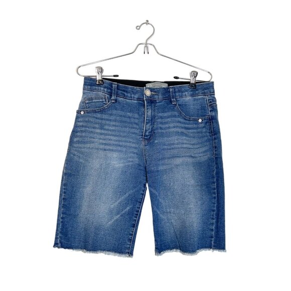 Wit & Wisdom 'Ab' solution Retro Denim Bermuda Shorts in Blue - Sz 2 - Picture 2 of 6